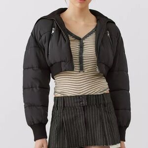 NWT Urban Outfitters UO Lily Cropped Puffer Jacket Full Zip
